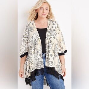 Maurice’s boho mixed print kimono size small